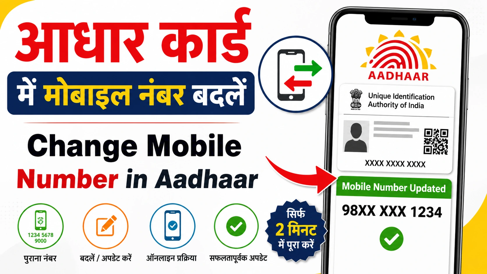 Aadhar Card Mobile Number Update Online